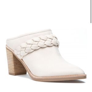 Dolce Vita Serla Western Braided Mules in Ivory Nubuck Size 8 1/2